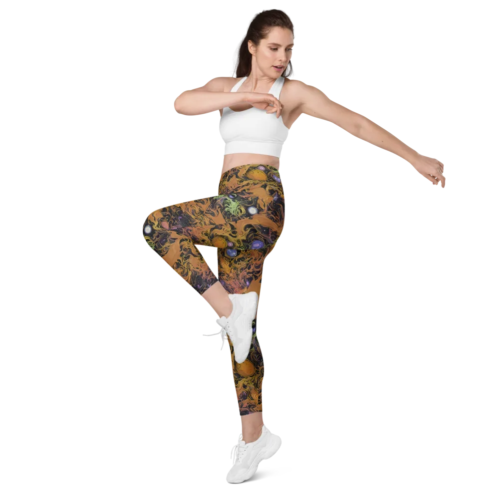 Molten Herbarium on Leggings with Pockets — Left Front
