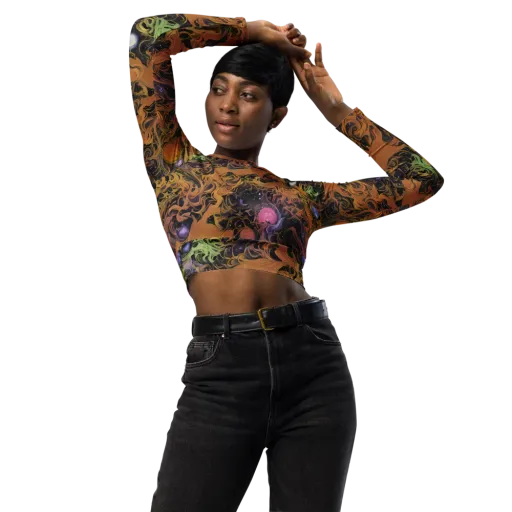 Molten Herbarium on a Long Sleeve Crop Top