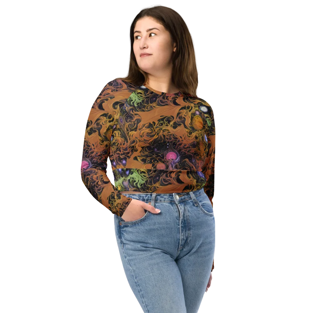 Molten Herbarium on Long Sleeve Crop Top — Front