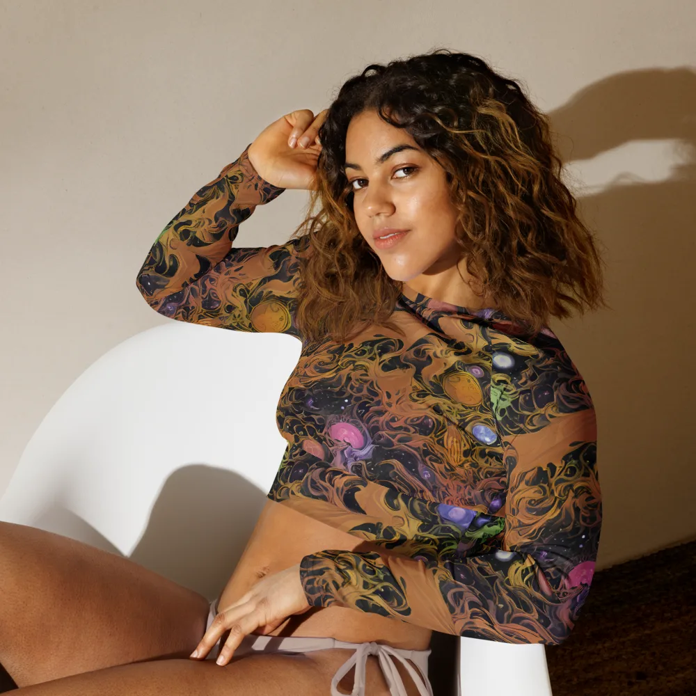 Molten Herbarium on Long Sleeve Crop Top — Left Front