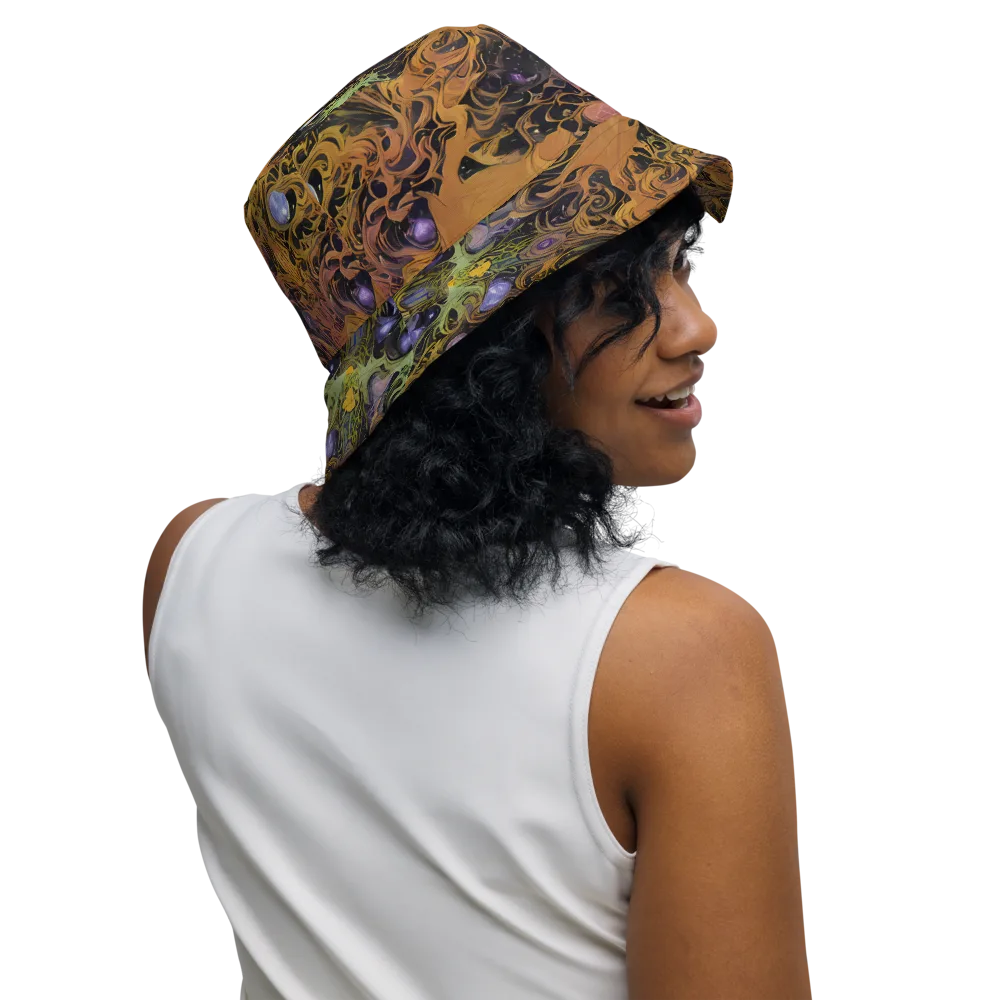 Molten Herbarium on Reversible Bucket Hat — Right Outside