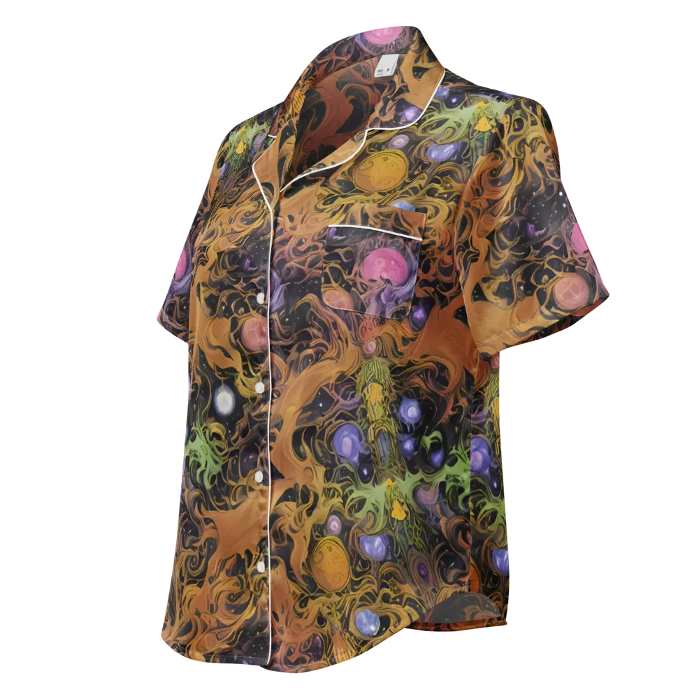 Molten Herbarium on Women's Short Sleeve Pajama Top — Left Front