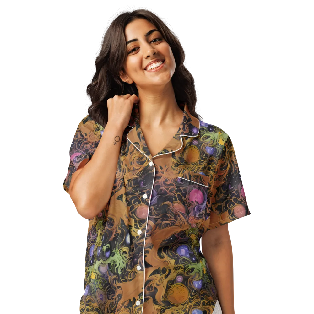 Molten Herbarium on Women's Short Sleeve Pajama Top — Front