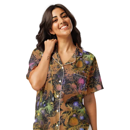Molten Herbarium on a Women's Short Sleeve Pajama Top