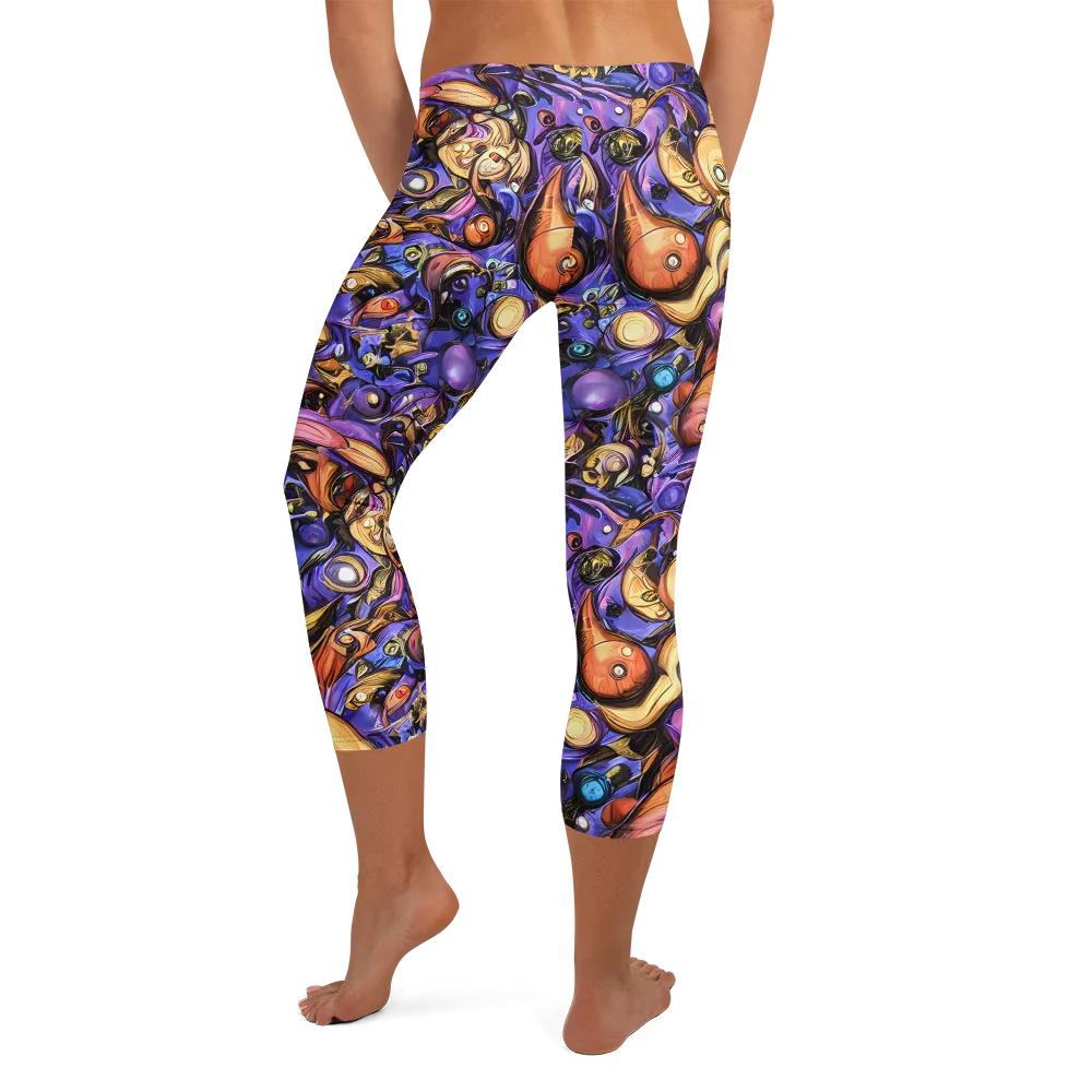 Prismatic Menagerie on Capri Leggings — Back