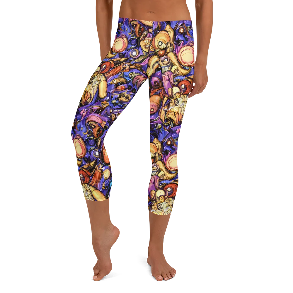 Prismatic Menagerie on Capri Leggings — Front