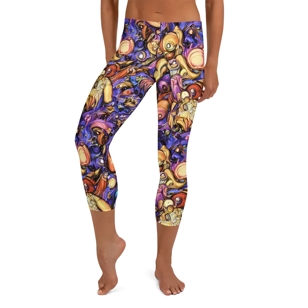 Prismatic Menagerie on Capri Leggings — Front