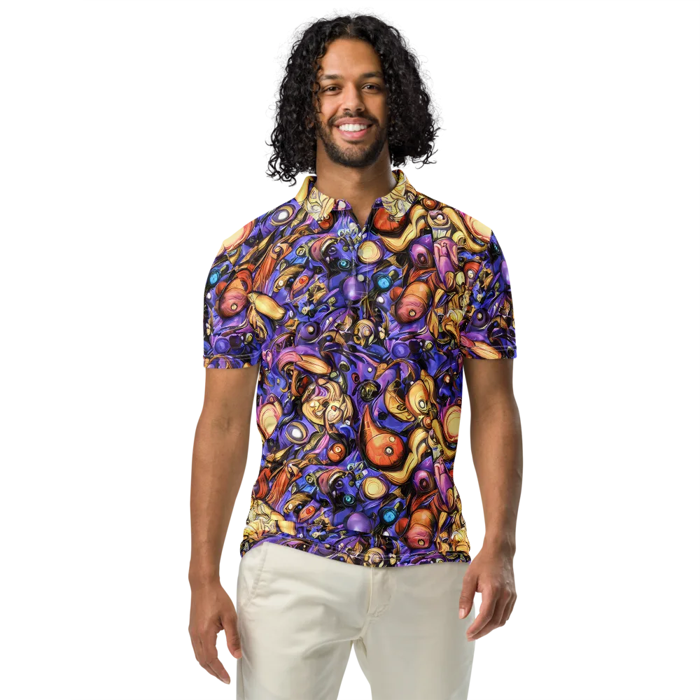 Prismatic Menagerie on Men's Slim Fit Polo Shirt — Front