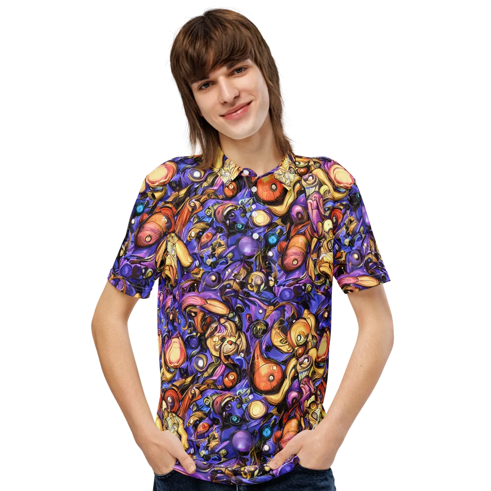 Prismatic Menagerie on Men's Slim Fit Polo Shirt — Front