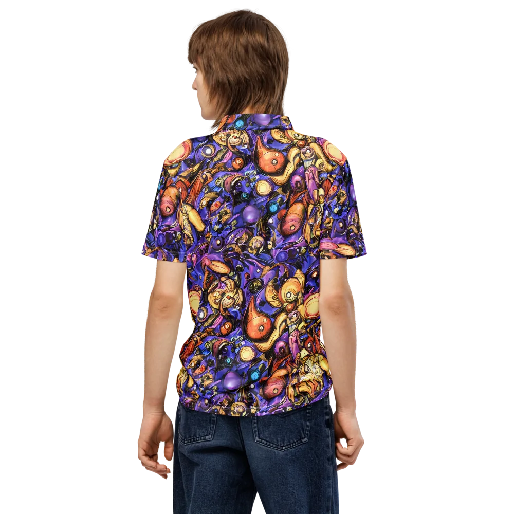 Prismatic Menagerie on Men's Slim Fit Polo Shirt — Back