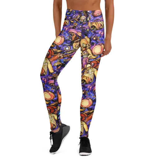 Prismatic Menagerie on a Yoga Leggings