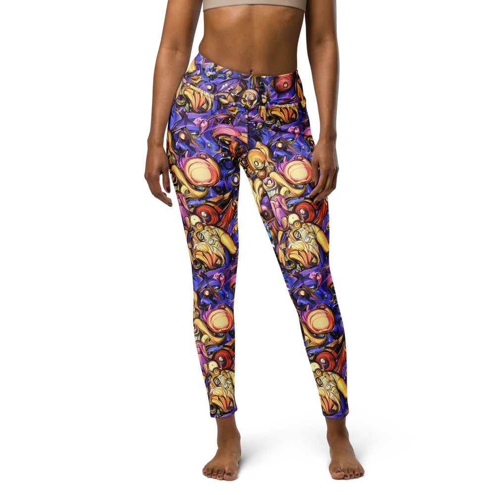Prismatic Menagerie on Yoga Leggings — Front