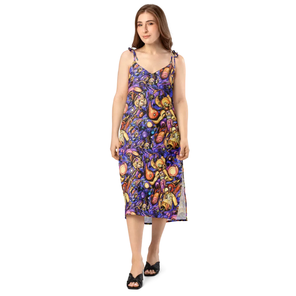 Prismatic Menagerie on Slip Dress — Front