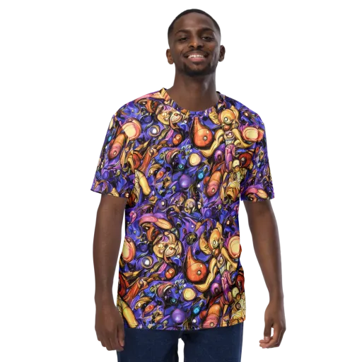 Prismatic Menagerie on a Men's Crew Neck T-Shirt