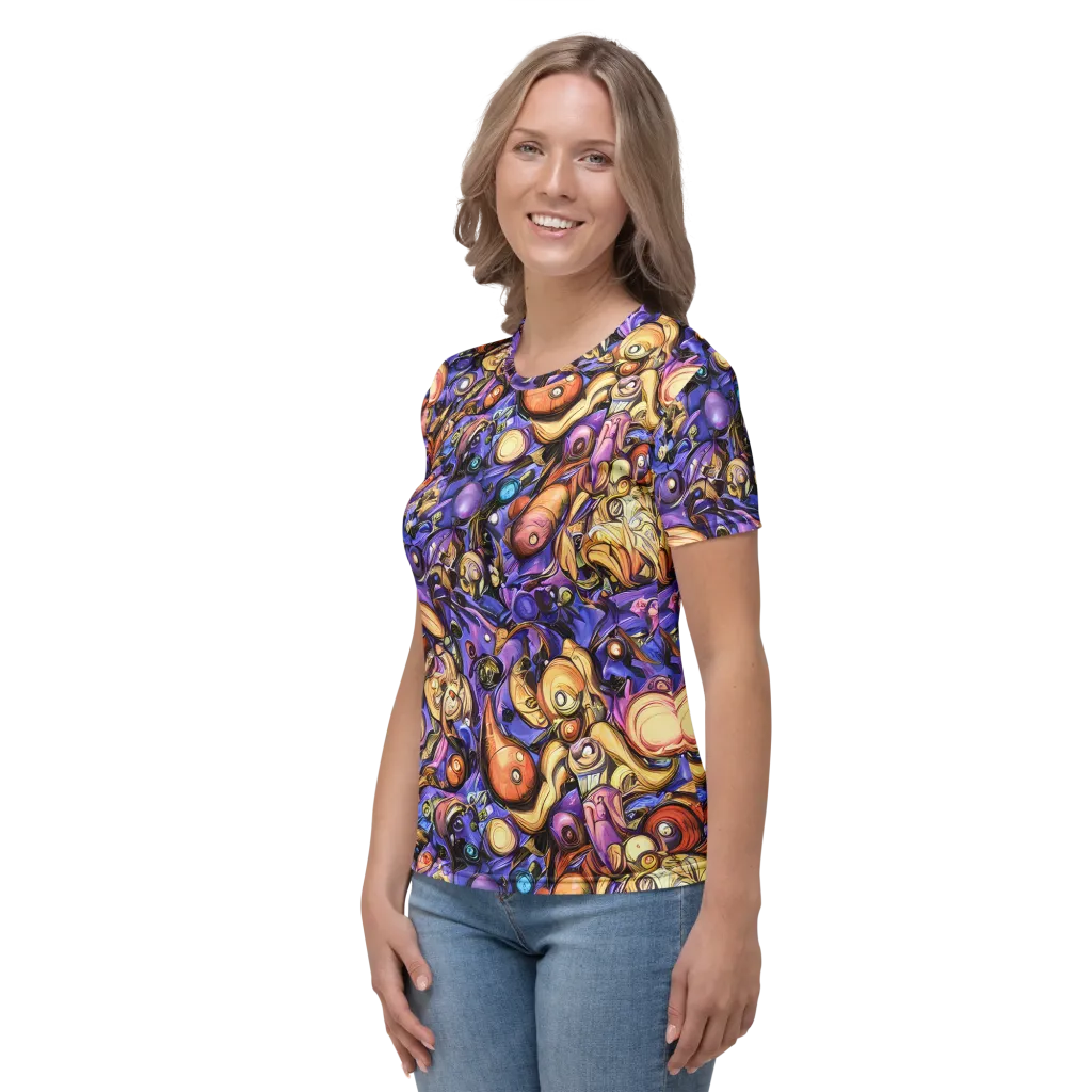 Prismatic Menagerie on Women's Crew Neck T-Shirt — Left