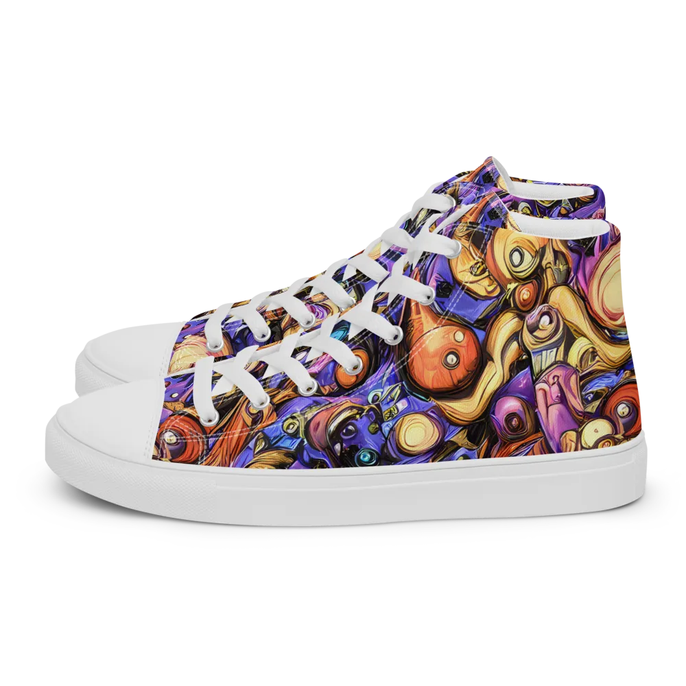 Prismatic Menagerie on Women's High Top Canvas Shoes — Left