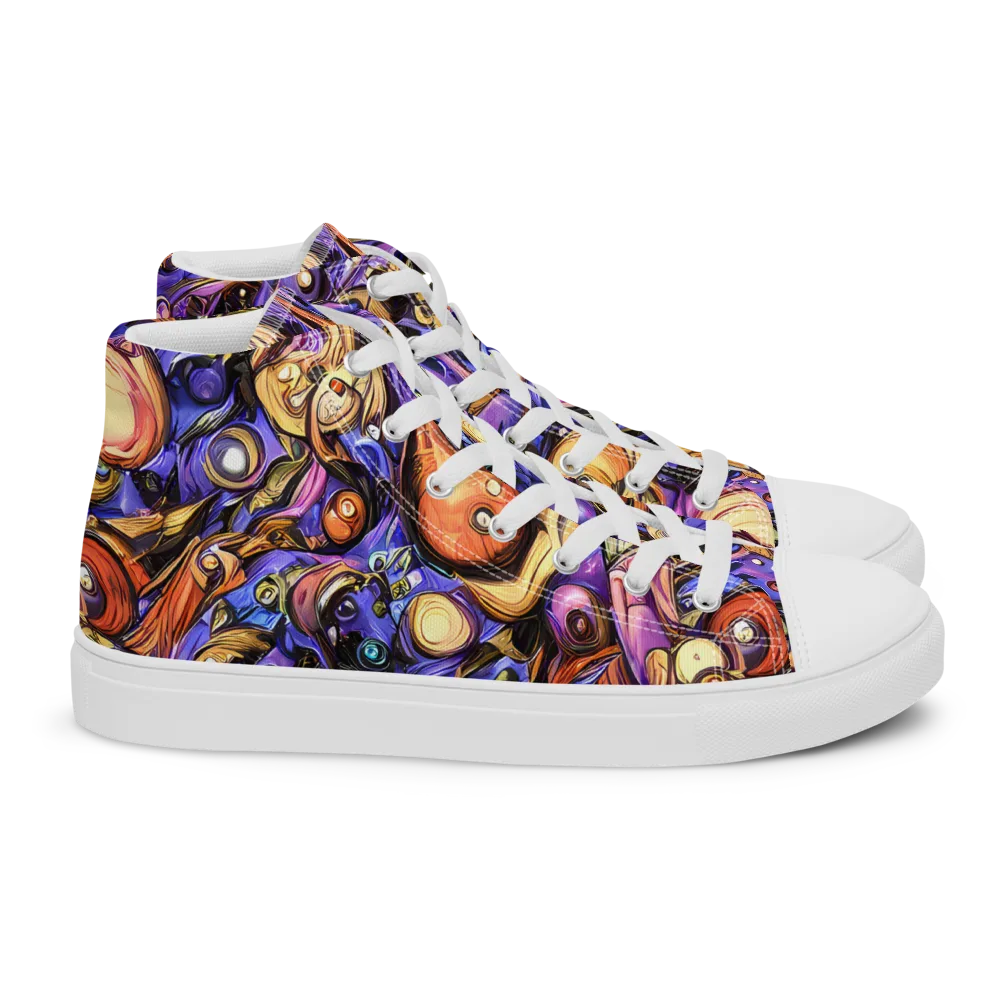 Prismatic Menagerie on Women's High Top Canvas Shoes — Right