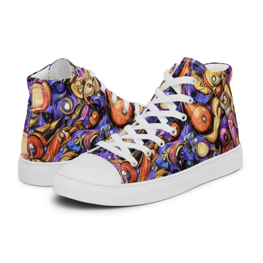 Prismatic Menagerie on a Women's High Top Canvas Shoes