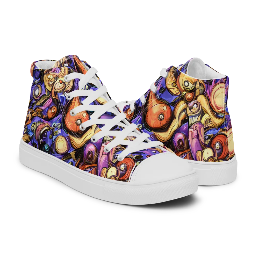 Prismatic Menagerie on Women's High Top Canvas Shoes — Right