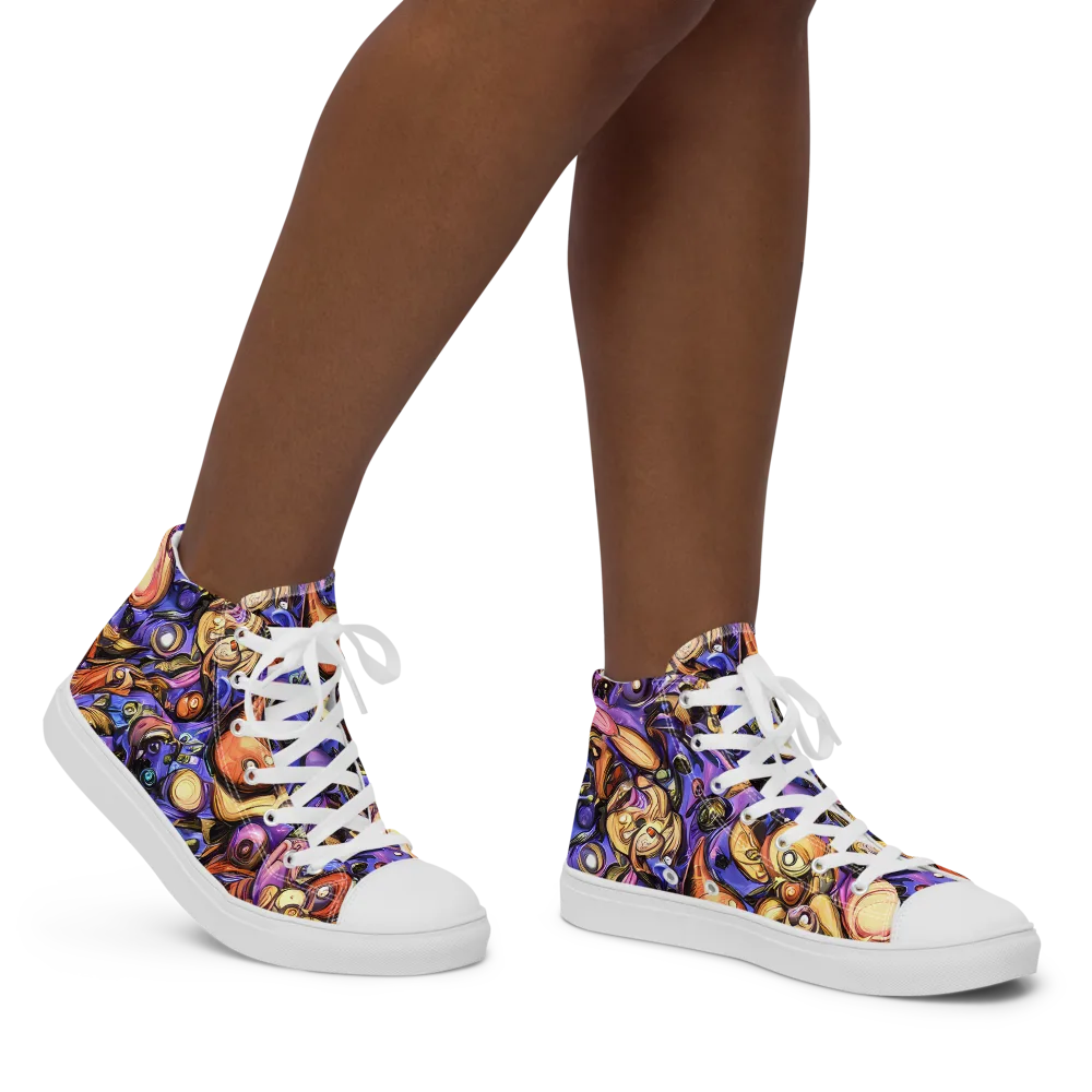 Prismatic Menagerie on Women's High Top Canvas Shoes — Right