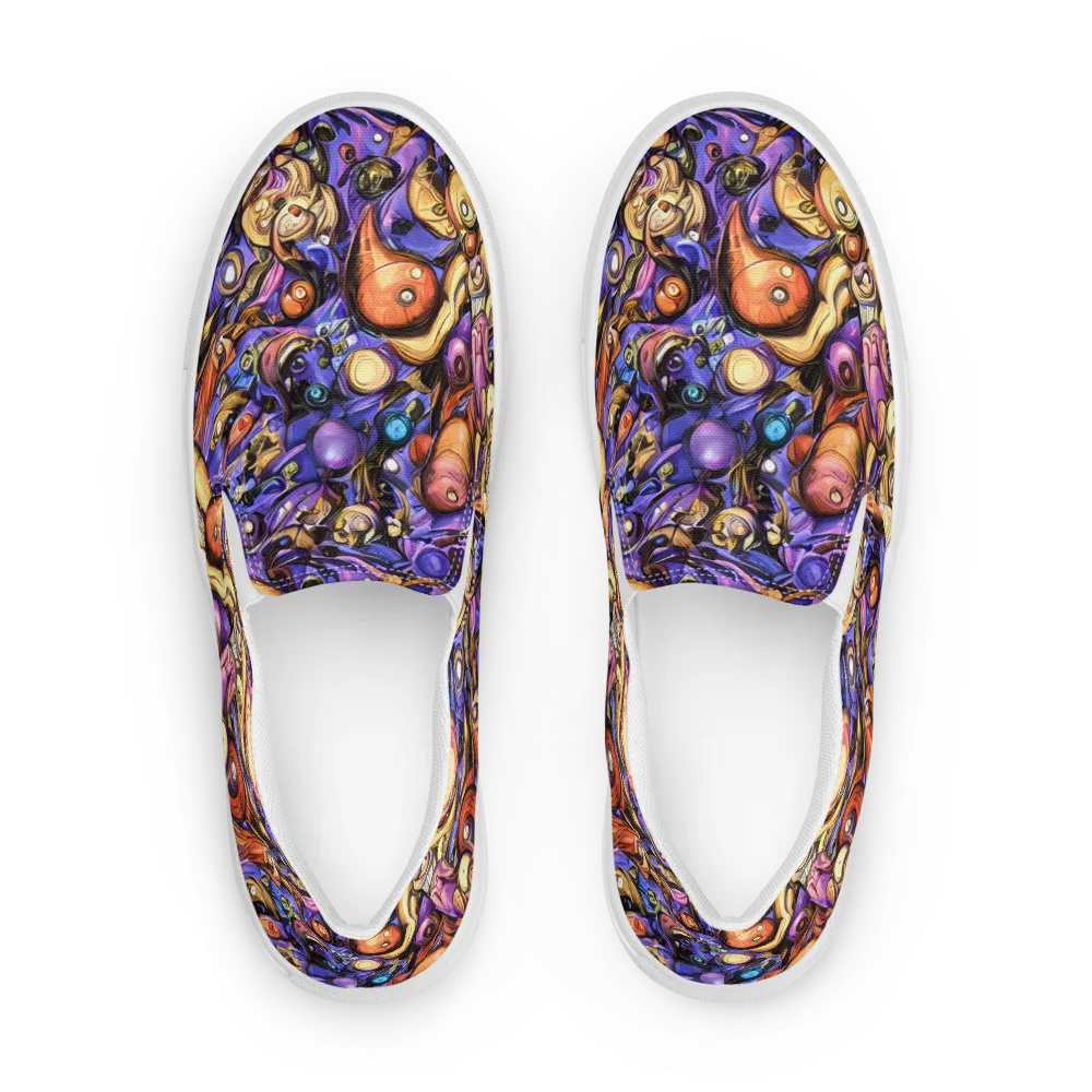 Prismatic Menagerie on Men's Slip-On Canvas Shoes — Front