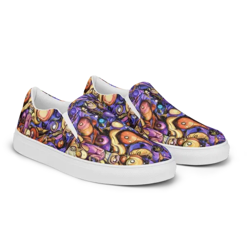 Prismatic Menagerie on a Men's Slip-On Canvas Shoes