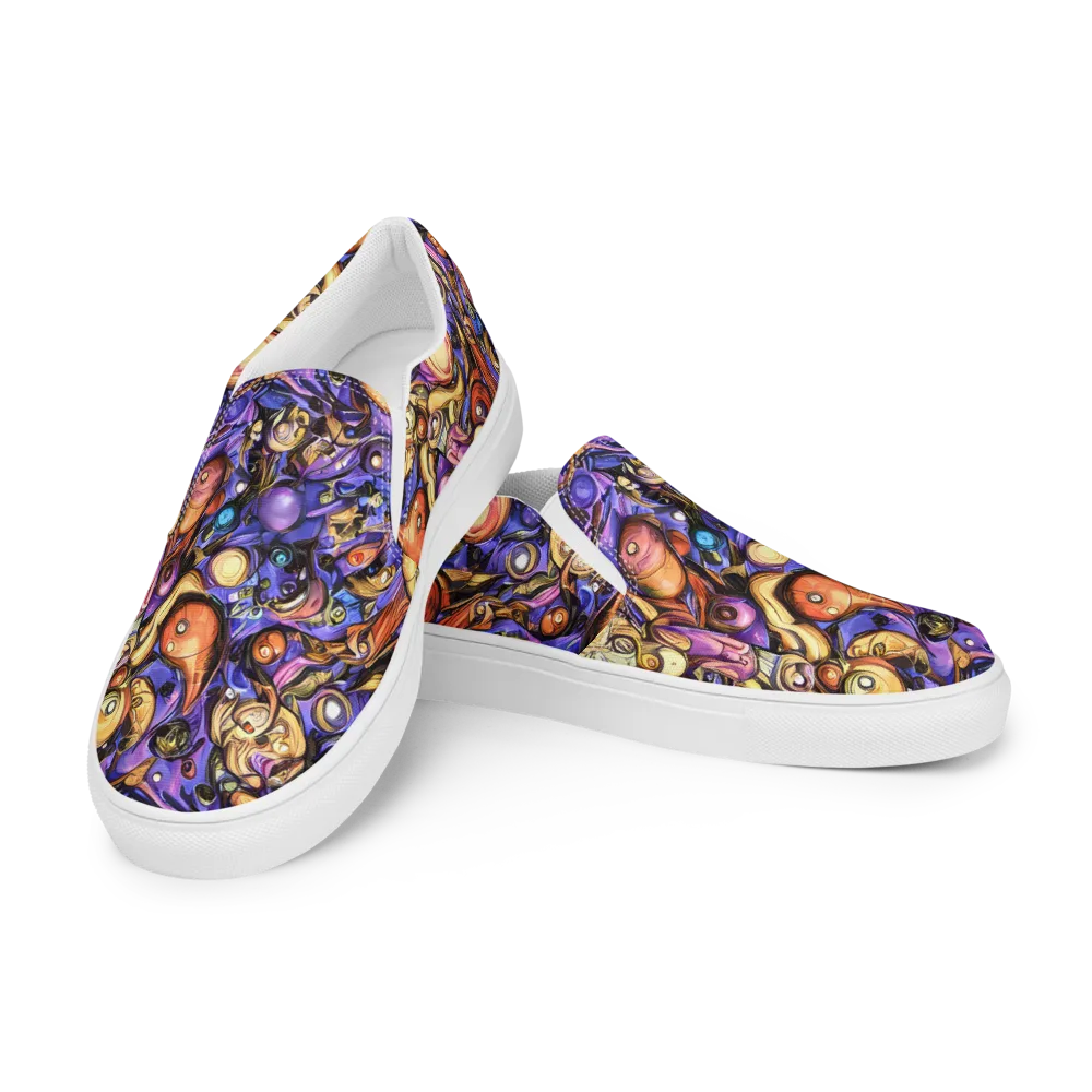 Prismatic Menagerie on Men's Slip-On Canvas Shoes — Left Front