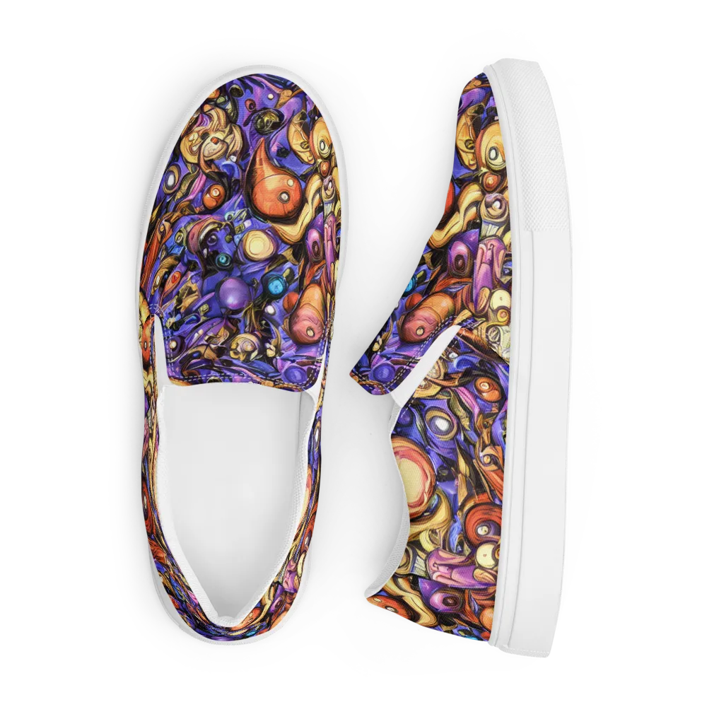 Prismatic Menagerie on Men's Slip-On Canvas Shoes — Front