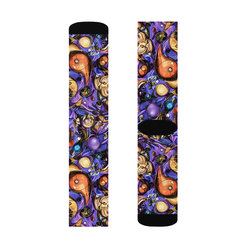 Prismatic Menagerie on Socks — Left Sock