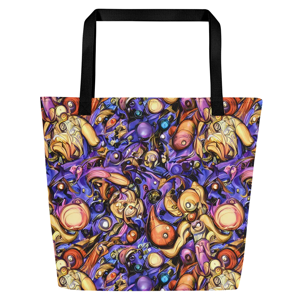 Prismatic Menagerie on Large Tote Bag W/ Pocket — Front