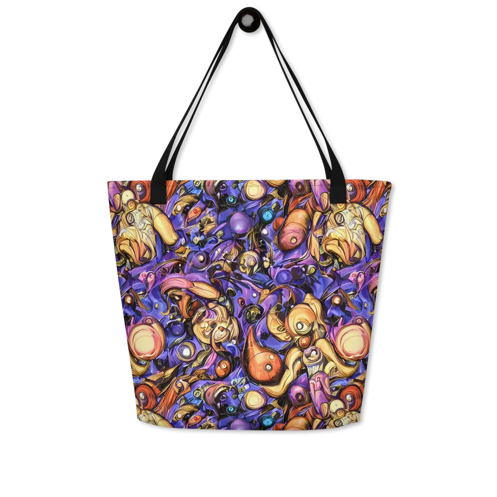 Prismatic Menagerie on Large Tote Bag W/ Pocket — Front