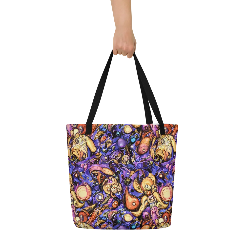 Prismatic Menagerie on Large Tote Bag W/ Pocket — Front