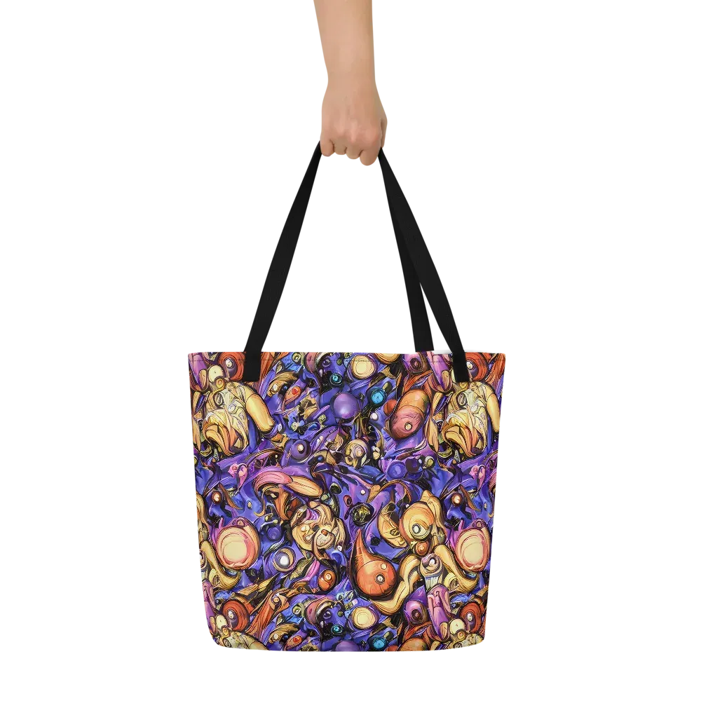 Prismatic Menagerie on Large Tote Bag W/ Pocket — Front