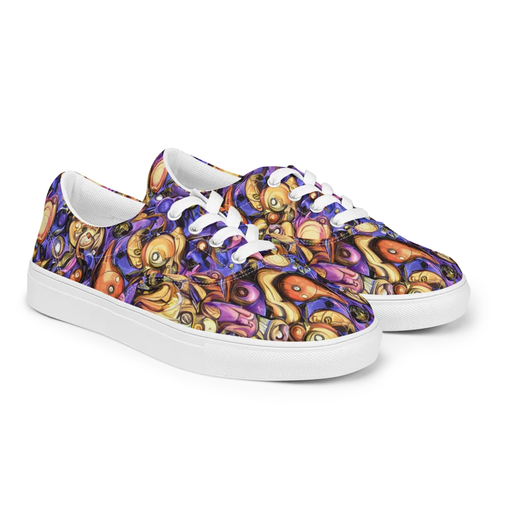 Prismatic Menagerie on Men's Lace-Up Canvas Shoes — Right Front