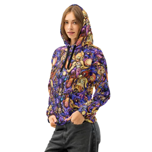 Prismatic Menagerie on a Cotton Hoodie