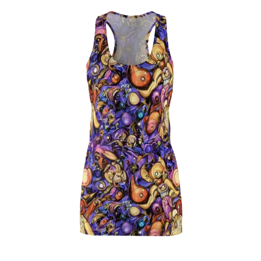Prismatic Menagerie on a Racerback Dress