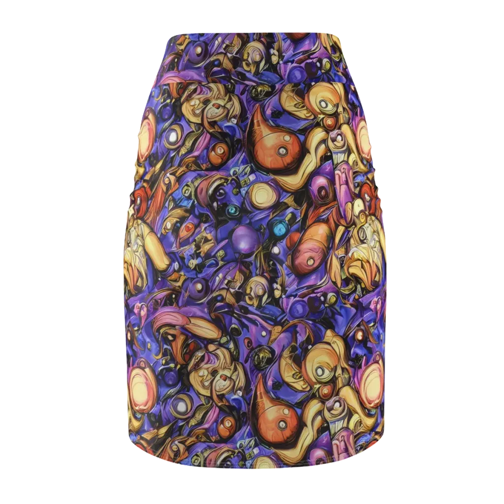 Prismatic Menagerie on Pencil Skirt — Back