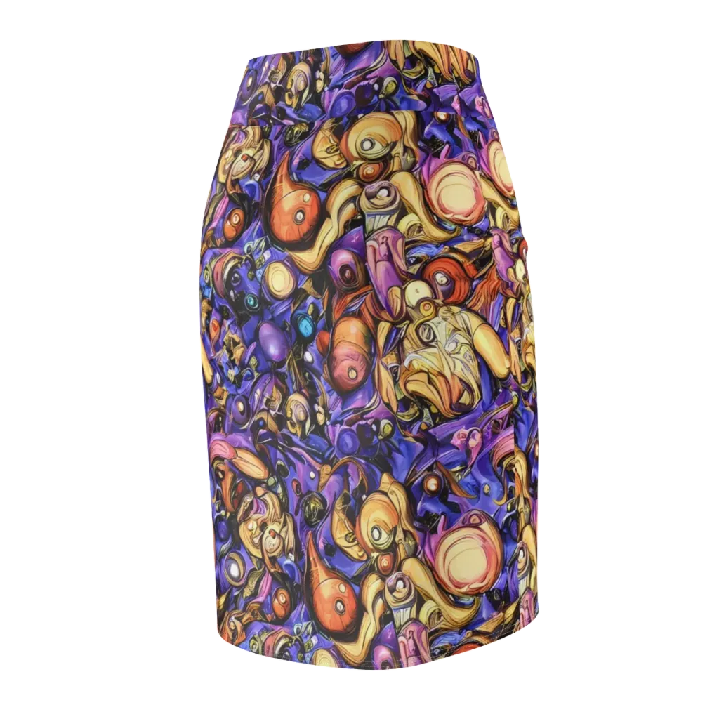 Prismatic Menagerie on Pencil Skirt — Back Side
