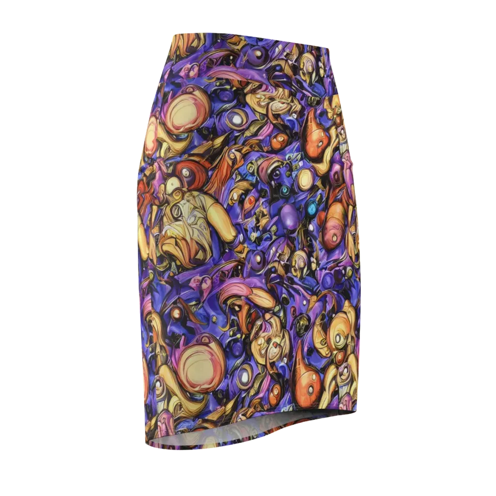 Prismatic Menagerie on Pencil Skirt — Front Side