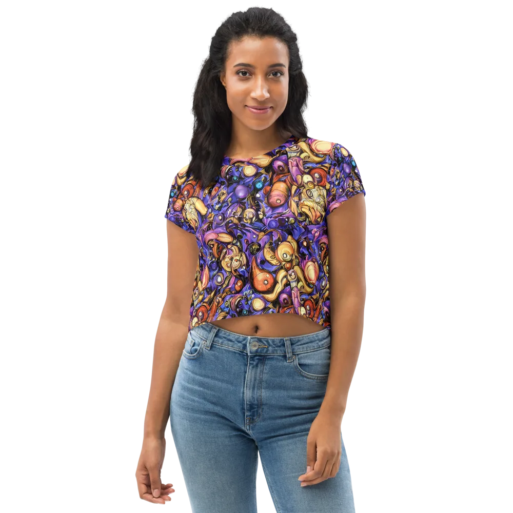 Prismatic Menagerie on Crop Tee — Front
