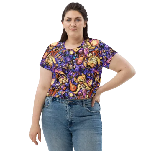 Prismatic Menagerie on a Crop Tee