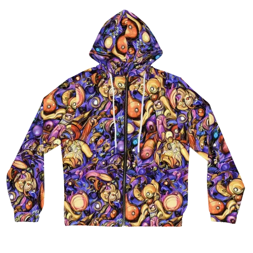 Prismatic Menagerie on a Women's Full-Zip Hoodie