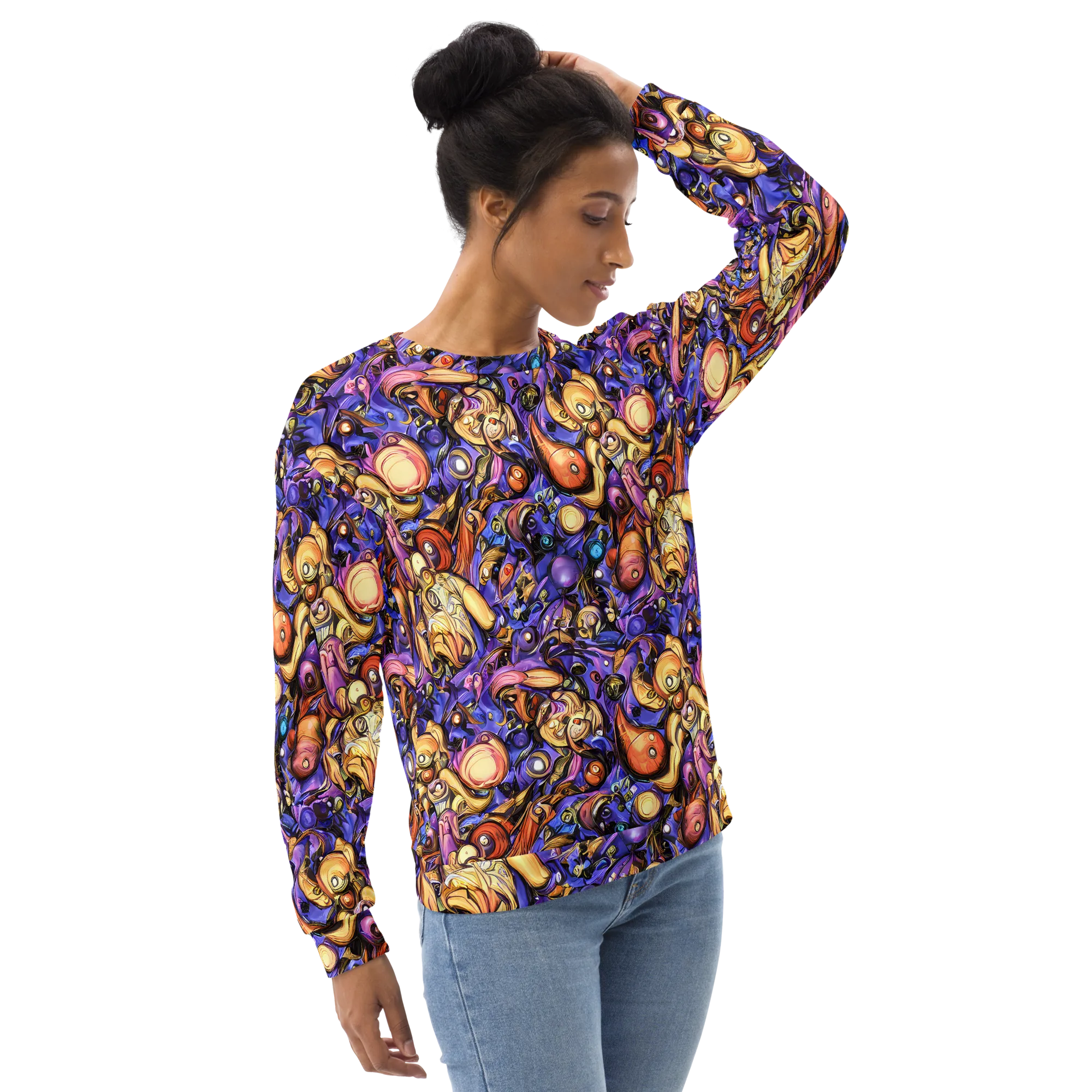 Prismatic Menagerie on Sweatshirt — Right Front