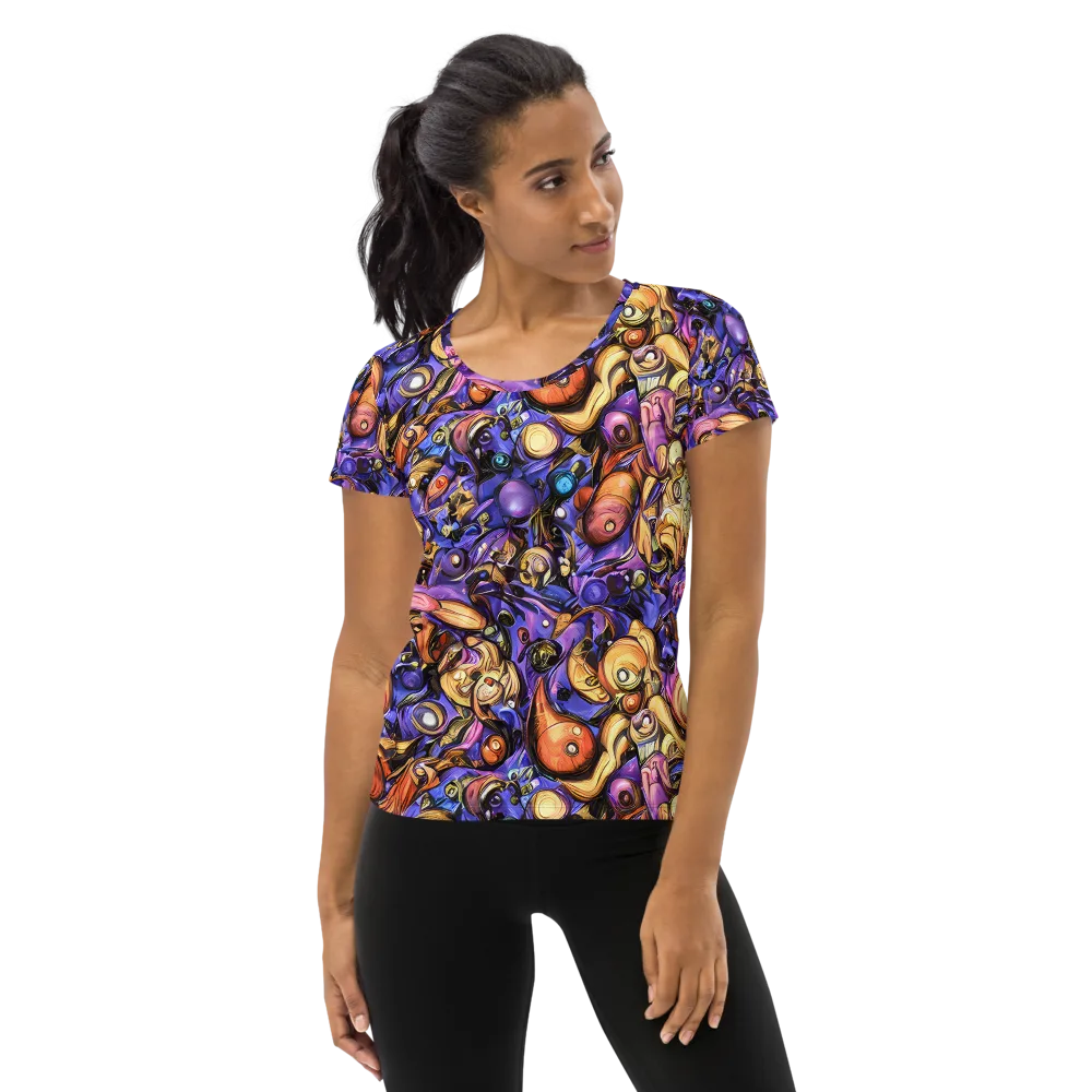 Prismatic Menagerie on Women's Athletic T-Shirt — Front