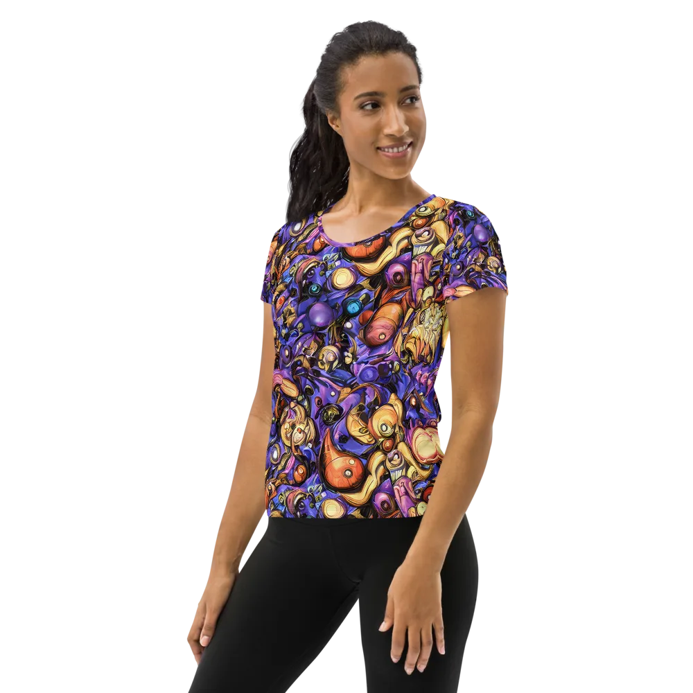Prismatic Menagerie on Women's Athletic T-Shirt — Left