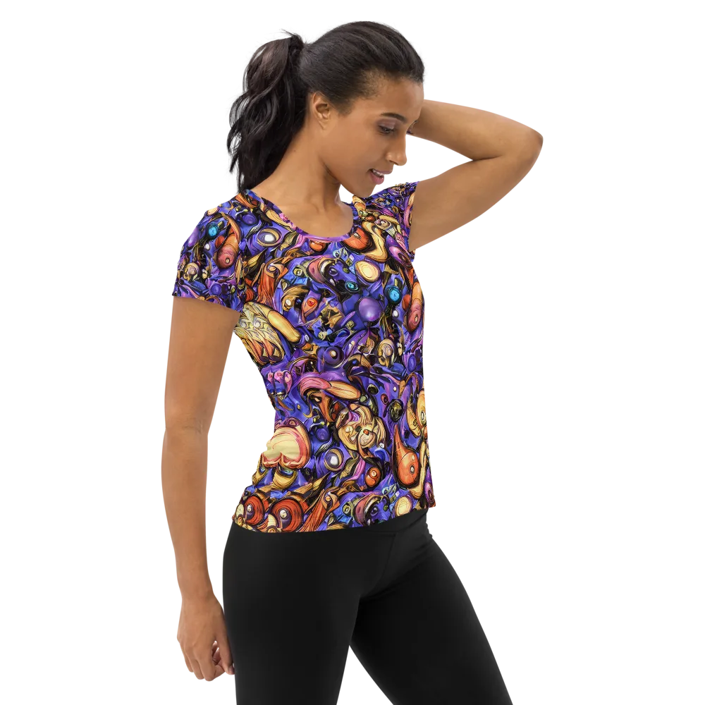 Prismatic Menagerie on Women's Athletic T-Shirt — Right