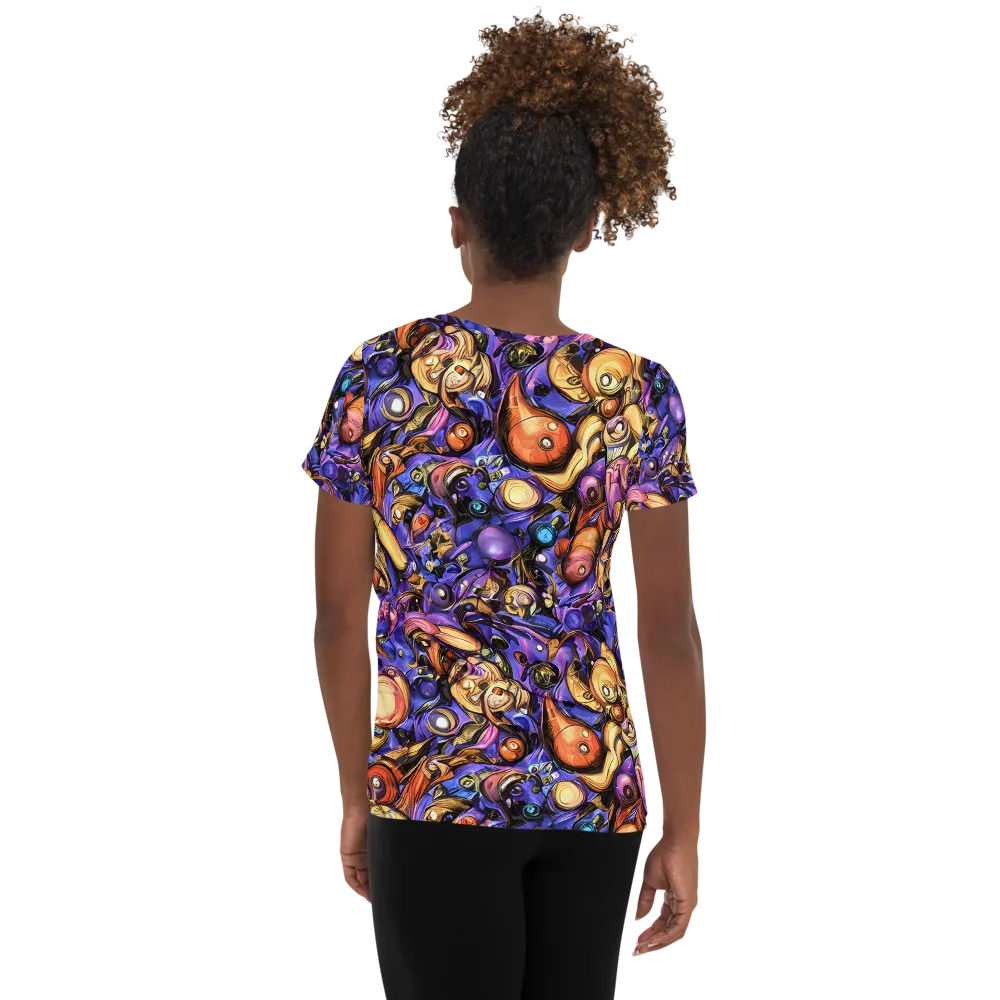 Prismatic Menagerie on Women's Athletic T-Shirt — Back