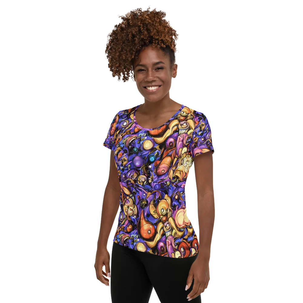 Prismatic Menagerie on Women's Athletic T-Shirt — Left
