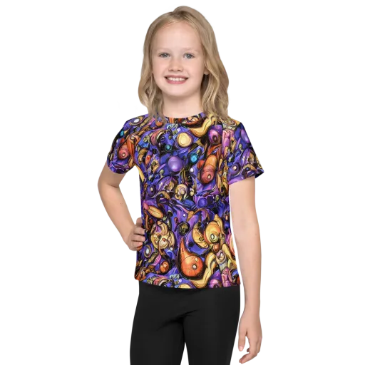 Prismatic Menagerie on a Kids Crew Neck T-Shirt