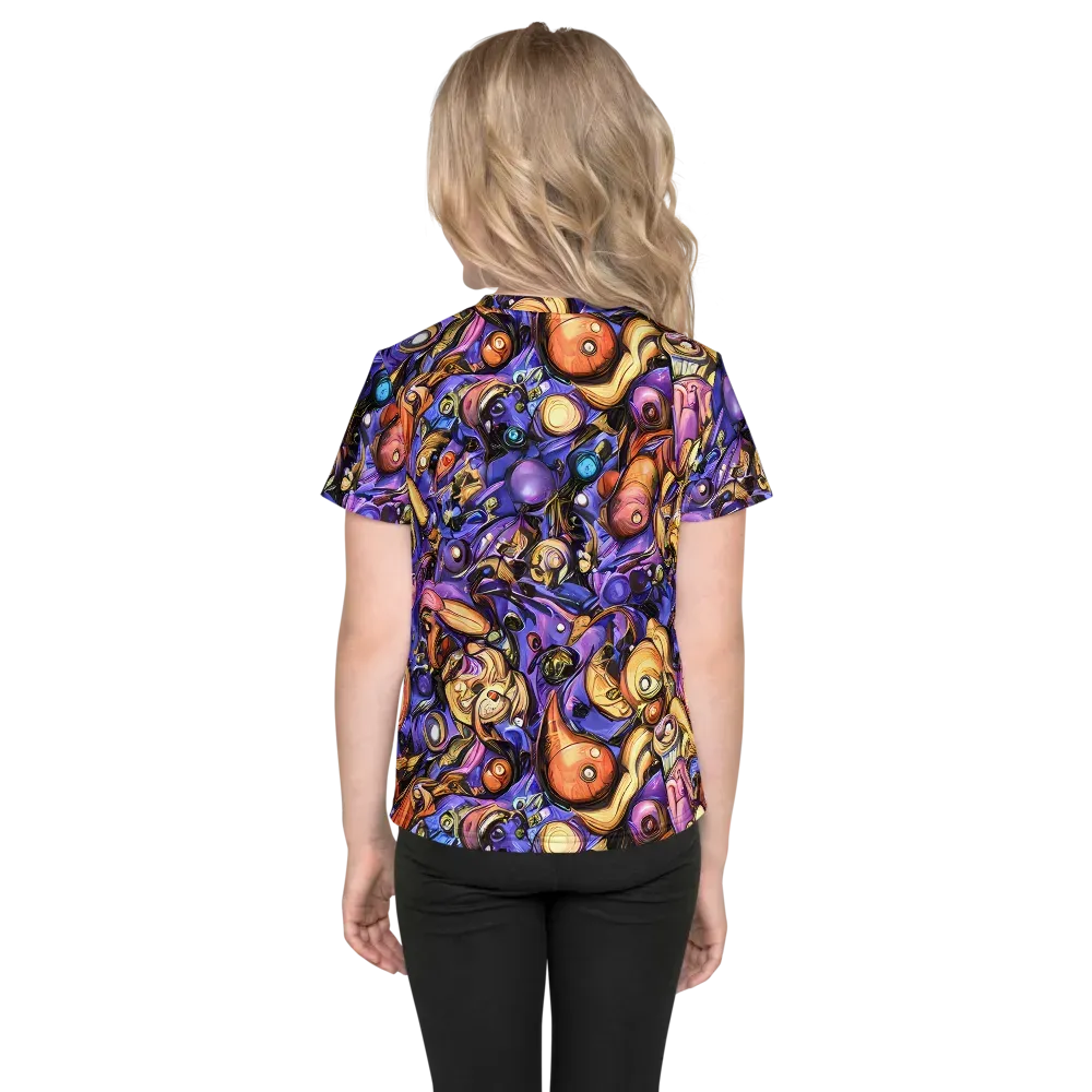 Prismatic Menagerie on Kids Crew Neck T-Shirt — Back